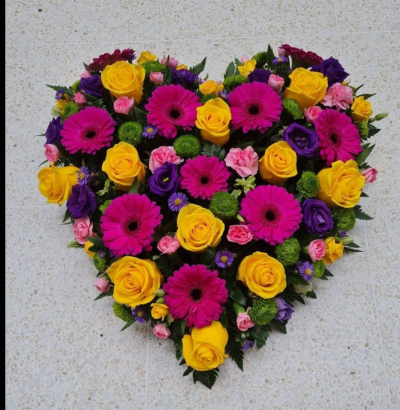 Bright heart - Bright colours heart arrangement