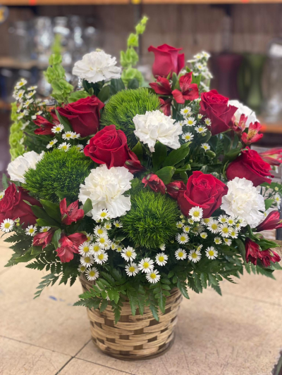 Merry Christmas basket - Christmas flower basket